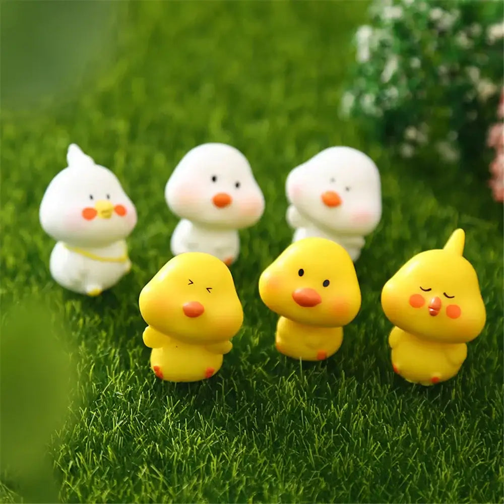 Cute yellow and translucent chick doll figurines miniature fairy decor