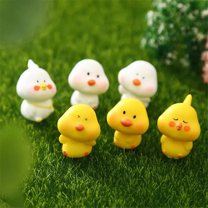 Cute yellow and translucent chick doll figurines miniature fairy decor