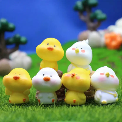 Cute yellow and translucent chick doll figurines miniature fairy decor
