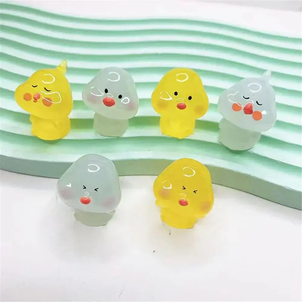 Cute yellow and translucent chick doll figurines miniature fairy decor