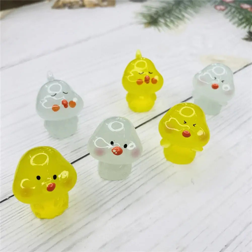 Cute yellow and translucent chick doll figurines miniature fairy decor