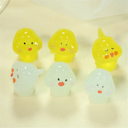 Cute yellow and translucent chick doll figurines miniature fairy decor