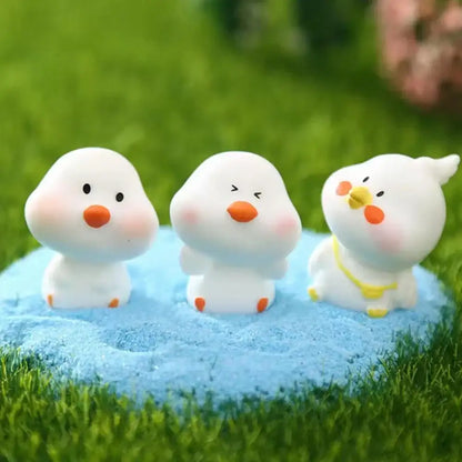 Cute yellow and translucent chick doll figurines miniature fairy decor