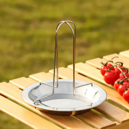 Stainless steel chicken roaster rack and bowl set kitchen bbq stand