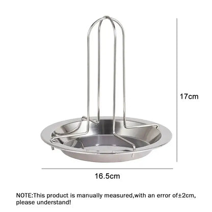Stainless steel chicken roaster rack and bowl set kitchen bbq stand