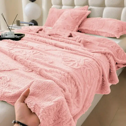 Gray butterfly jacquard throw blanket bedroom soft chiffon wrap