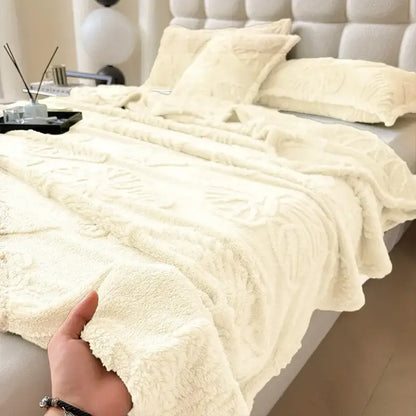Gray butterfly jacquard throw blanket bedroom soft chiffon wrap