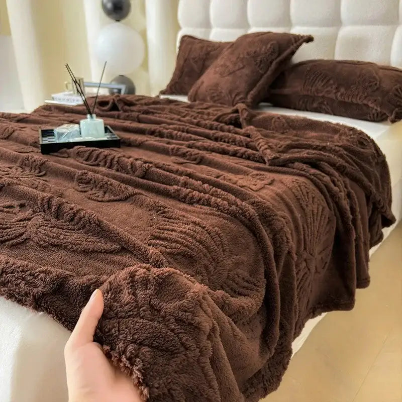 Gray butterfly jacquard throw blanket bedroom soft chiffon wrap