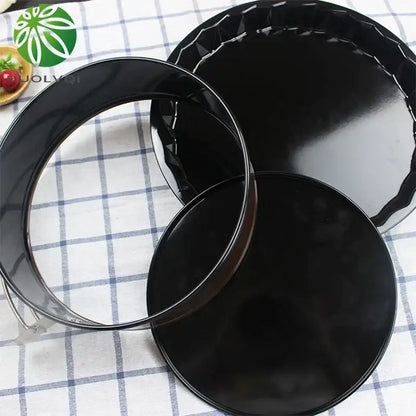 Black and silver non-stick springform cake mold set kitchen bakeware