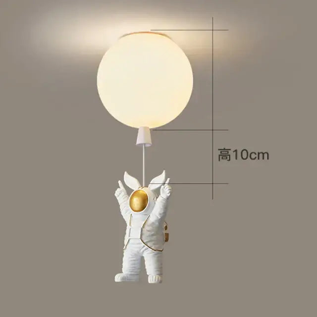 Nordic white bear astronaut ceiling light – children bedroom chandelier