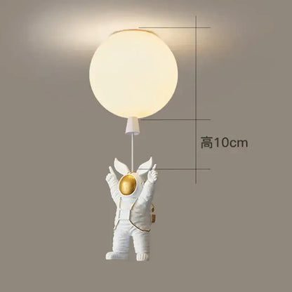 Nordic white bear astronaut ceiling light – children bedroom chandelier