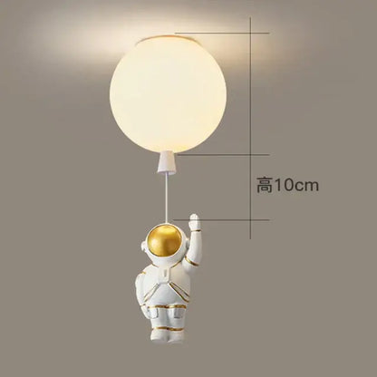 Nordic white bear astronaut ceiling light – children bedroom chandelier