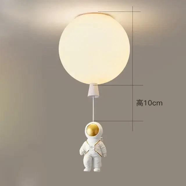 Nordic white bear astronaut ceiling light – children bedroom chandelier