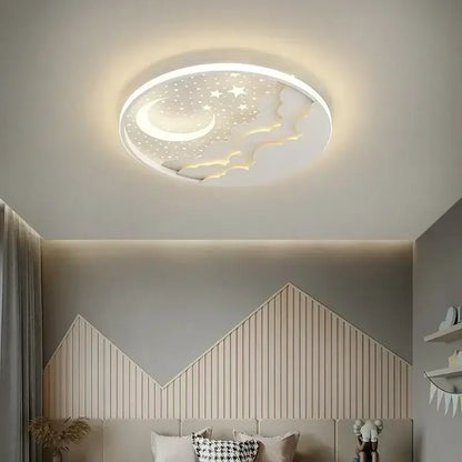 Moon and star white led ceiling lamp for nursery bedroom