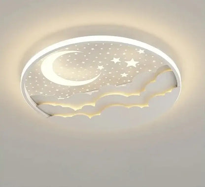 Moon and star white led ceiling lamp for nursery bedroom
