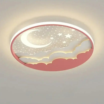 Moon and star white led ceiling lamp for nursery bedroom