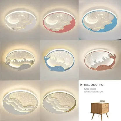 Moon and star white led ceiling lamp for nursery bedroom