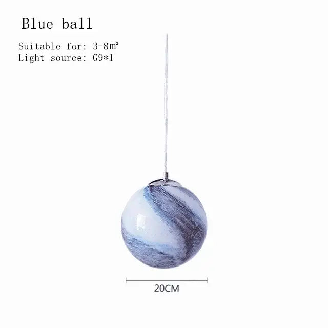 Modern saturn planet earth pendant bedroom light off-white & black