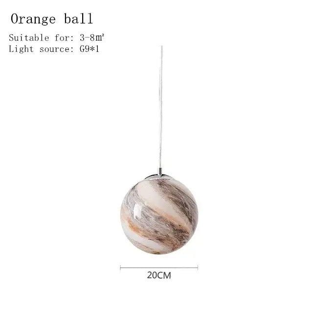 Modern saturn planet earth pendant bedroom light off-white & black