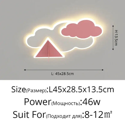 Whimsical astronaut cloud ceiling chandelier light bedroom led decor