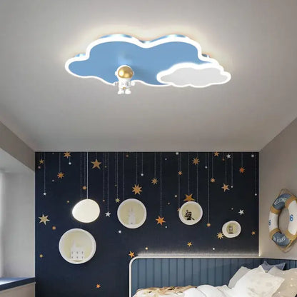 Whimsical astronaut cloud ceiling chandelier light bedroom led decor