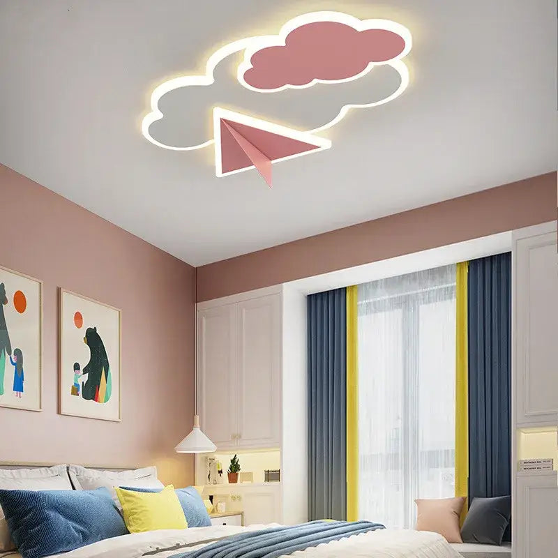 Whimsical astronaut cloud ceiling chandelier light bedroom led decor