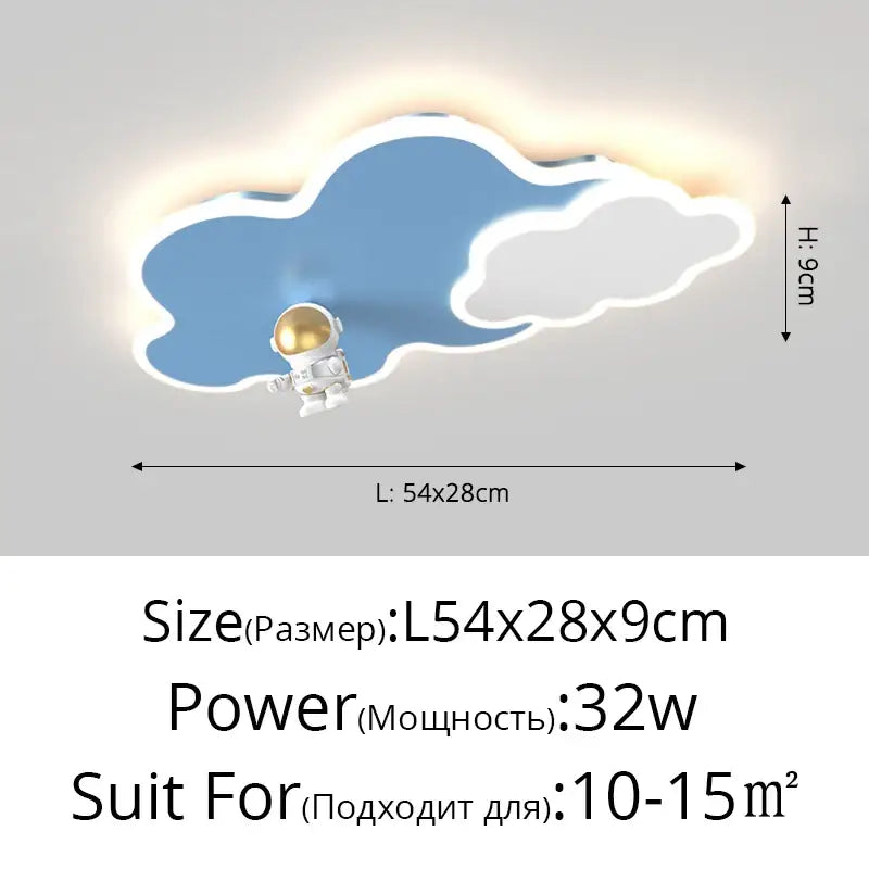 Whimsical astronaut cloud ceiling chandelier light bedroom led decor