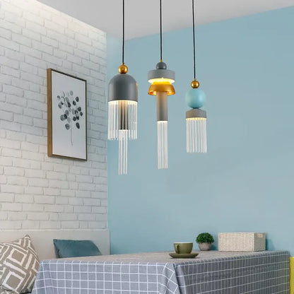 Modern geometric jellyfish glass pendant light for bedrooms