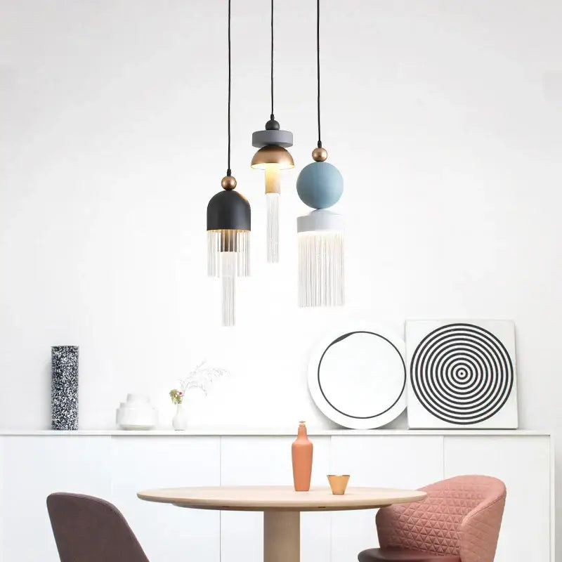 Modern geometric jellyfish glass pendant light for bedrooms