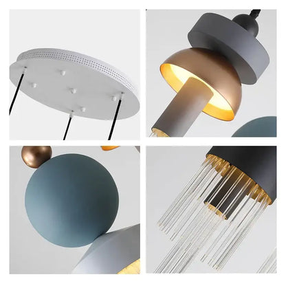 Modern geometric jellyfish glass pendant light for bedrooms