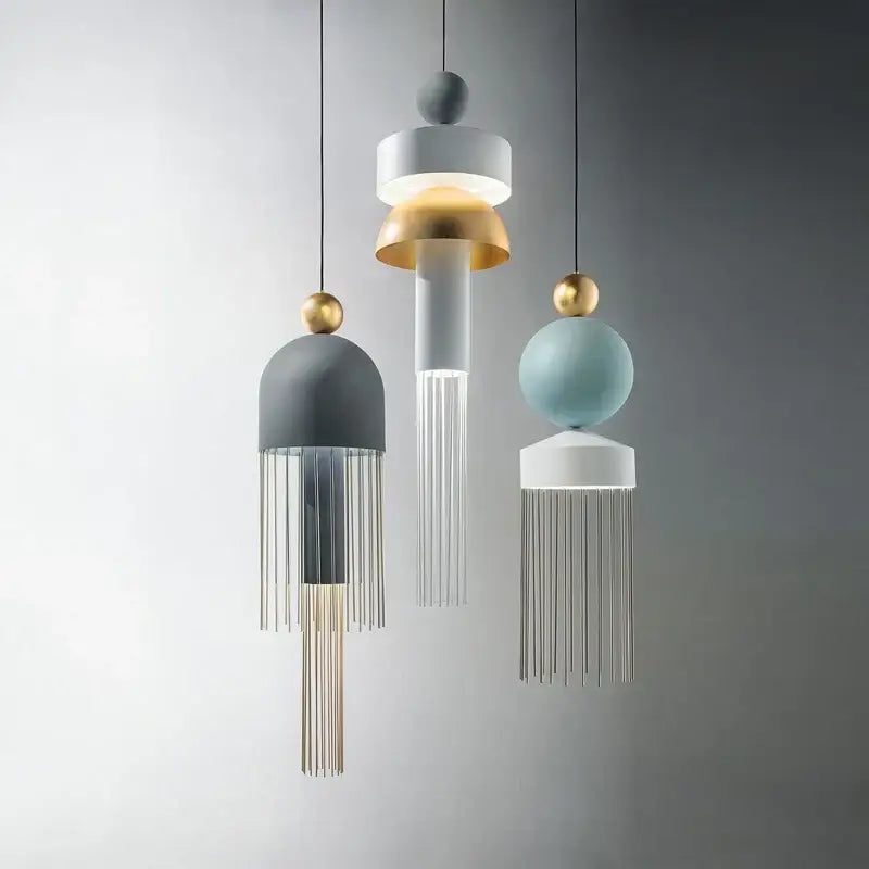 Modern geometric jellyfish glass pendant light for bedrooms