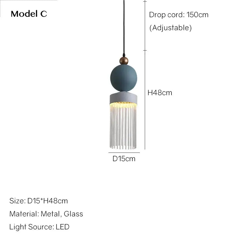 Modern geometric jellyfish glass pendant light for bedrooms