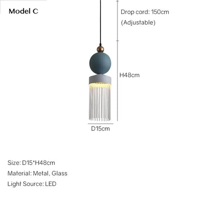 Modern geometric jellyfish glass pendant light for bedrooms