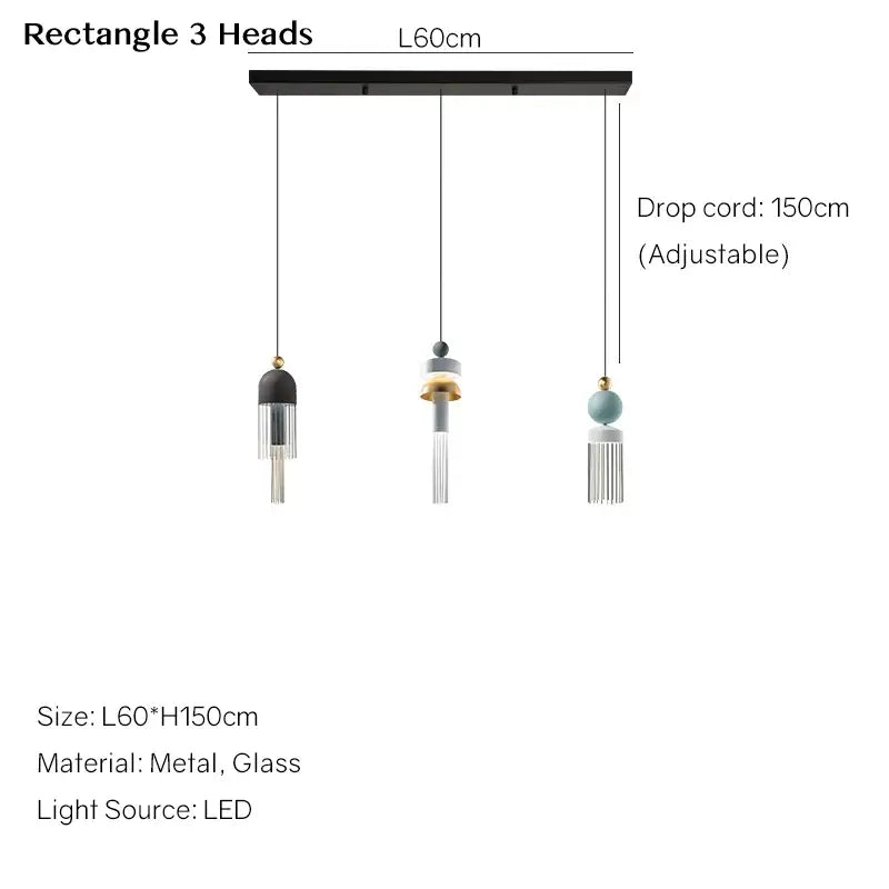 Modern geometric jellyfish glass pendant light for bedrooms