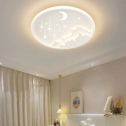 Starry chandelier ring lamp blue white & gold childrens room light