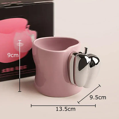 Black & white chili handle cup & saucer set – kitchen coffee mugs
