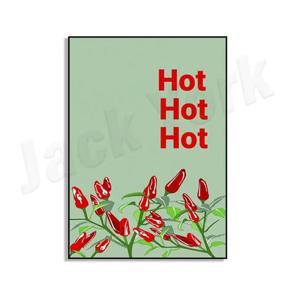 Vibrant red & green chili pepper art trio kitchen framed wall decor
