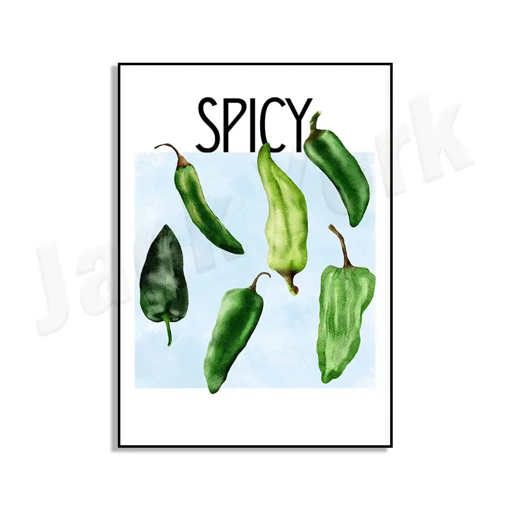Vibrant red & green chili pepper art trio kitchen framed wall decor