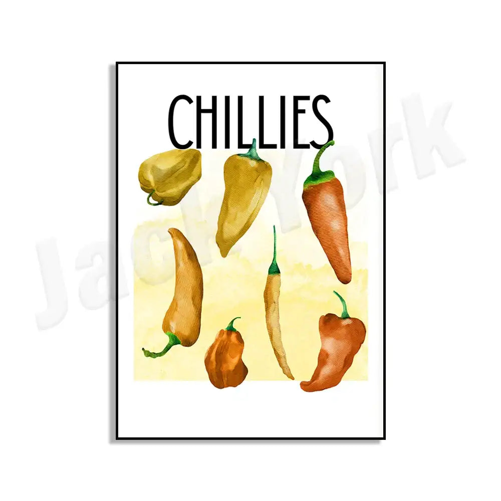 Vibrant red & green chili pepper art trio kitchen framed wall decor