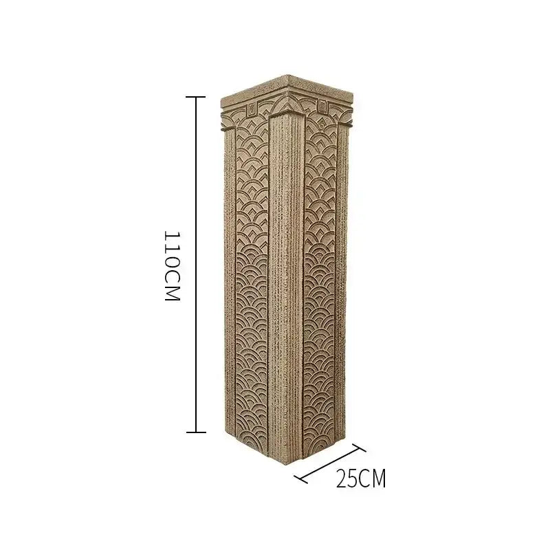 Antique beige carved resin stake display column garden and living room