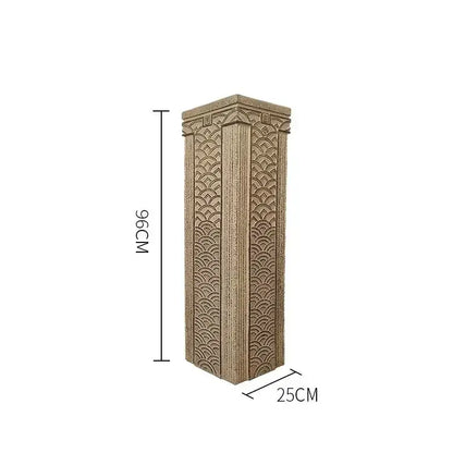 Antique beige carved resin stake display column garden and living room