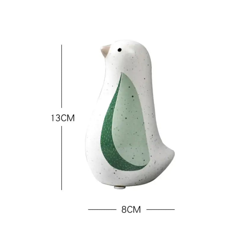 Modern white speckled ceramic bird figurines living room decor