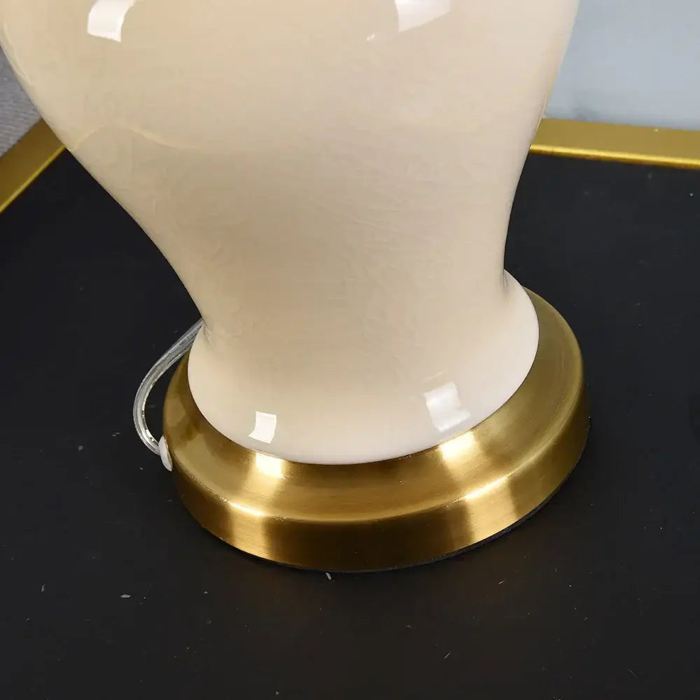 Cream and gold ceramic table lamps for bedroom and living room