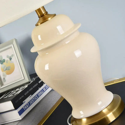 Cream and gold ceramic table lamps for bedroom and living room