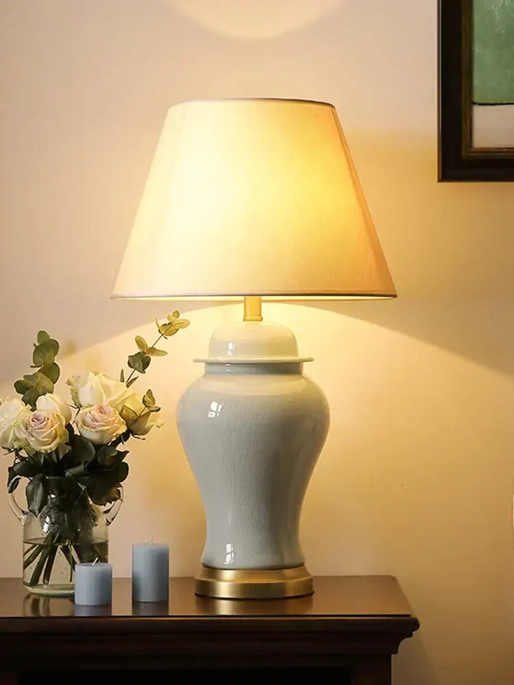 Cream and gold ceramic table lamps for bedroom and living room