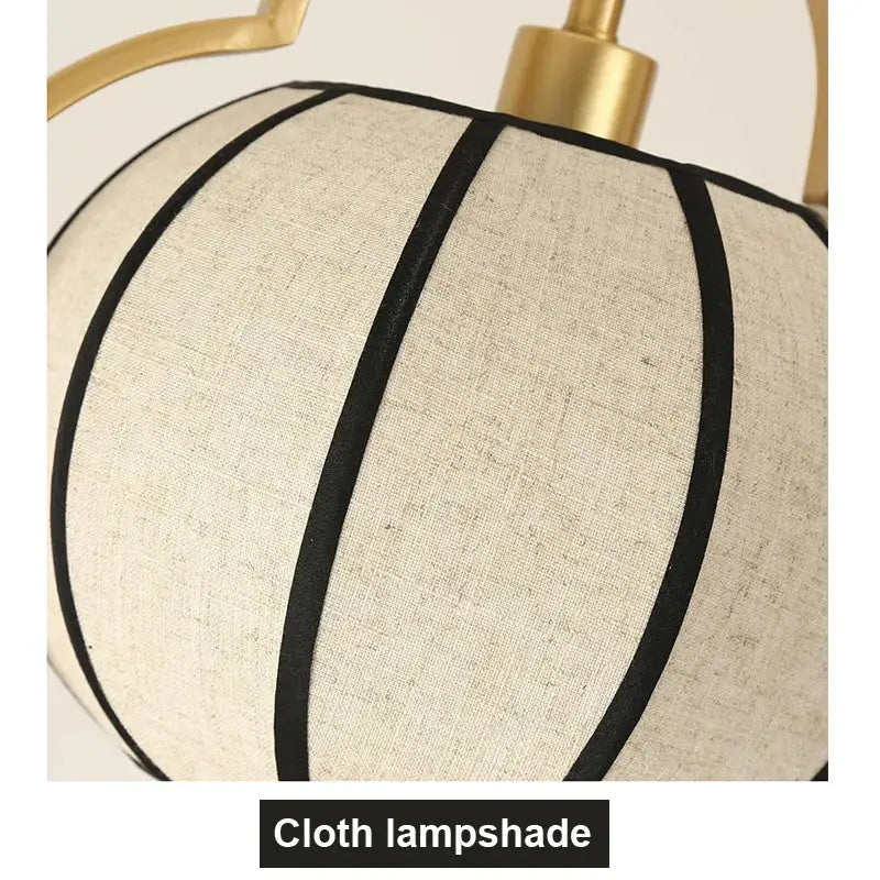 Elegant tea house black & beige cloth pendant light dining room