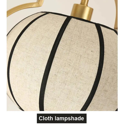 Elegant tea house black & beige cloth pendant light dining room