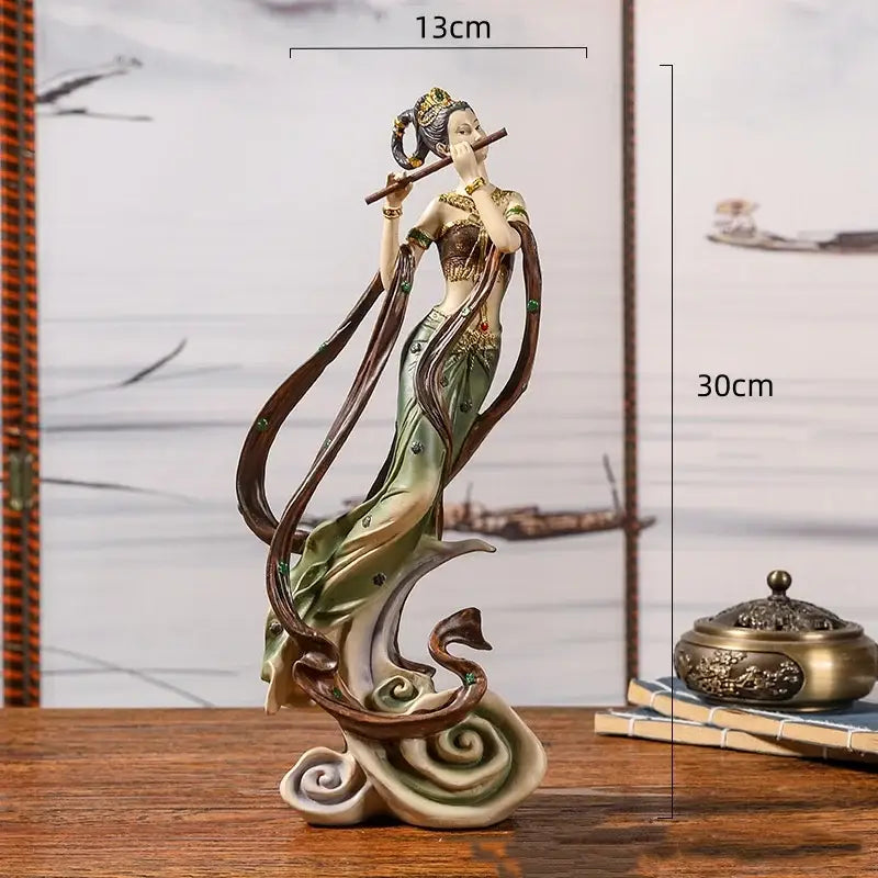 Chinese goddess fairy ceramic figurine set living room home decor