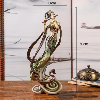 Chinese goddess fairy ceramic figurine set living room home decor