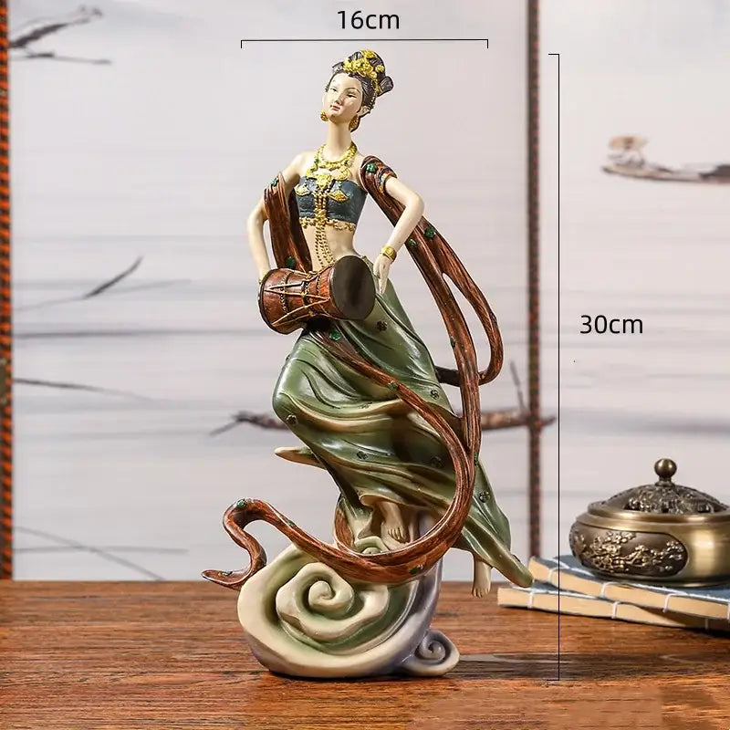 Chinese goddess fairy ceramic figurine set living room home decor